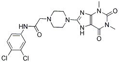 N-(3,4-DICHLOROPHENYL)-2-(4-(1,3-DIMETHYL-2,6-DIOXO-2,3,6,7-TETRAHYDRO-1H-PURIN-8-YL)PIPERAZIN-1-YL)ACETAMIDE Struktur