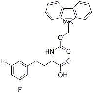 (S)-4-(3,5-DIFLUORO-PHENYL)-2-(9H-FLUOREN-9-YLMETHOXYCARBONYLAMINO)-BUTYRIC ACID Struktur