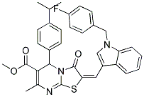 (E)-METHYL 2-((1-(4-FLUOROBENZYL)-1H-INDOL-3-YL)METHYLENE)-5-(4-ISOPROPYLPHENYL)-7-METHYL-3-OXO-3,5-DIHYDRO-2H-THIAZOLO[3,2-A]PYRIMIDINE-6-CARBOXYLATE Struktur