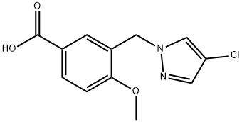 3-(4-CHLORO-PYRAZOL-1-YLMETHYL)-4-METHOXY-BENZOIC ACID Struktur