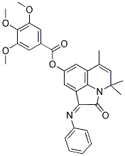 (Z)-4,4,6-TRIMETHYL-2-OXO-1-(PHENYLIMINO)-2,4-DIHYDRO-1H-PYRROLO[3,2,1-IJ]QUINOLIN-8-YL 3,4,5-TRIMETHOXYBENZOATE Struktur