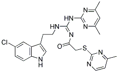 (E)-N-((2-(5-CHLORO-1H-INDOL-3-YL)ETHYLAMINO)(4,6-DIMETHYLPYRIMIDIN-2-YLAMINO)METHYLENE)-2-(4-METHYLPYRIMIDIN-2-YLTHIO)ACETAMIDE Struktur