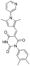 (E)-5-((2,5-DIMETHYL-1-(PYRIDIN-3-YL)-1H-PYRROL-3-YL)METHYLENE)-1-(3,4-DIMETHYLPHENYL)PYRIMIDINE-2,4,6(1H,3H,5H)-TRIONE Struktur