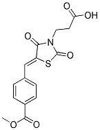 4-[3-(2-CARBOXY-ETHYL)-2,4-DIOXO-THIAZOLIDIN-5-YLIDENEMETHYL]-BENZOIC ACID METHYL ESTER Struktur