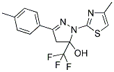 3-(4-METHYLPHENYL)-1-(4-METHYL-1,3-THIAZOL-2-YL)-5-(TRIFLUOROMETHYL)-4,5-DIHYDRO-1H-PYRAZOL-5-OL Struktur