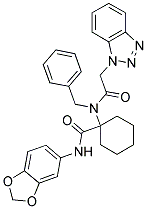 1-(2-(1H-BENZO[D][1,2,3]TRIAZOL-1-YL)-N-BENZYLACETAMIDO)-N-(BENZO[D][1,3]DIOXOL-5-YL)CYCLOHEXANECARBOXAMIDE Struktur