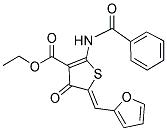 ETHYL (5Z)-2-(BENZOYLAMINO)-5-(2-FURYLMETHYLENE)-4-OXO-4,5-DIHYDROTHIOPHENE-3-CARBOXYLATE Struktur