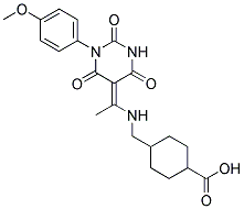 4-[({1-[1-(4-METHOXYPHENYL)-2,4,6-TRIOXOTETRAHYDRO-5(2H)-PYRIMIDINYLIDENE]ETHYL}AMINO)METHYL]CYCLOHEXANECARBOXYLIC ACID Struktur