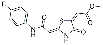 METHYL (2E)-((2Z)-2-{2-[(4-FLUOROPHENYL)AMINO]-2-OXOETHYLIDENE}-4-OXO-1,3-THIAZOLIDIN-5-YLIDENE)ACETATE Struktur