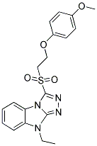 9-ETHYL-3-[2-(4-METHOXY-PHENOXY)-ETHANESULFONYL]-9H-BENZO[4,5]IMIDAZO[2,1-C][1,2,4]TRIAZOLE Struktur