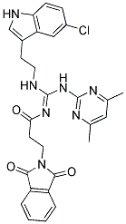 (E)-N-((2-(5-CHLORO-1H-INDOL-3-YL)ETHYLAMINO)(4,6-DIMETHYLPYRIMIDIN-2-YLAMINO)METHYLENE)-3-(1,3-DIOXOISOINDOLIN-2-YL)PROPANAMIDE Struktur