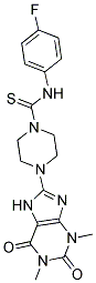 N-(4-FLUOROPHENYL)-4-(1,3-DIMETHYL-2,6-DIOXO-2,3,6,7-TETRAHYDRO-1H-PURIN-8-YL)PIPERAZINE-1-CARBOTHIOAMIDE Struktur