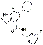 5-CYCLOHEXYL-N-(3-FLUOROBENZYL)-4-OXO-4,5-DIHYDRO[1,2,3]THIADIAZOLO[4,5-C]PYRIDINE-7-CARBOXAMIDE Struktur