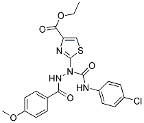 ETHYL 2-[1-[(4-CHLOROANILINO)CARBONYL]-2-(4-METHOXYBENZOYL)HYDRAZINO]-1,3-THIAZOLE-4-CARBOXYLATE Struktur