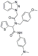 2-(2-(1H-BENZO[D][1,2,3]TRIAZOL-1-YL)-N-(4-METHOXYBENZYL)ACETAMIDO)-N-(4-(DIMETHYLAMINO)PHENYL)-2-(THIOPHEN-2-YL)ACETAMIDE Struktur