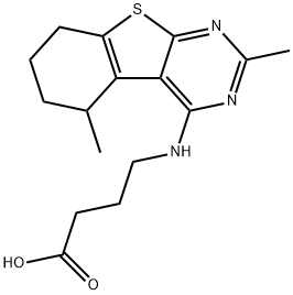 4-(2,5-DIMETHYL-5,6,7,8-TETRAHYDRO-BENZO[4,5]-THIENO[2,3-D]PYRIMIDIN-4-YLAMINO)-BUTYRIC ACID Struktur