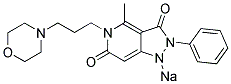 {4-METHYL-5-[3-(4-MORPHOLINYL)PROPYL]-3,6-DIOXO-2-PHENYL-2,3,5,6-TETRAHYDRO-1H-PYRAZOLO[4,3-C]PYRIDIN-1-YL}SODIUM Struktur