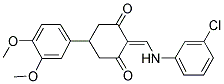 2-{[(3-CHLOROPHENYL)AMINO]METHYLENE}-5-(3,4-DIMETHOXYPHENYL)CYCLOHEXANE-1,3-DIONE Struktur