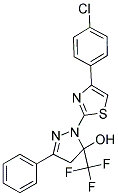 1-[4-(4-CHLOROPHENYL)-1,3-THIAZOL-2-YL]-3-PHENYL-5-(TRIFLUOROMETHYL)-4,5-DIHYDRO-1H-PYRAZOL-5-OL Struktur