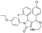 5-(4-CHLOROPHENYL)-7-(4-ETHOXYPHENYL)-6-(2-FLUOROPHENYL)-2,3,6,7-TETRAHYDROPYRROLO[3,4-E][1,4]DIAZEPIN-8(1H)-ONE Struktur