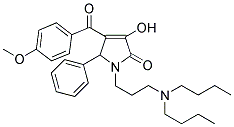 1-[3-(DIBUTYLAMINO)PROPYL]-3-HYDROXY-4-(4-METHOXYBENZOYL)-5-PHENYL-1,5-DIHYDRO-2H-PYRROL-2-ONE Struktur