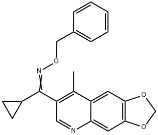 CYCLOPROPYL(8-METHYL[1,3]DIOXOLO[4,5-G]QUINOLIN-7-YL)METHANONE O-BENZYLOXIME Struktur