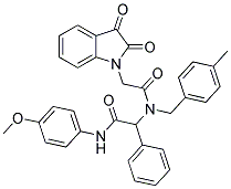 2-(2,3-DIOXOINDOLIN-1-YL)-N-(2-(4-METHOXYPHENYLAMINO)-2-OXO-1-PHENYLETHYL)-N-(4-METHYLBENZYL)ACETAMIDE Struktur