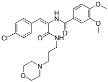 N-[(E)-2-(4-CHLOROPHENYL)-1-({[3-(4-MORPHOLINYL)PROPYL]AMINO}CARBONYL)ETHENYL]-3,4-DIMETHOXYBENZAMIDE Struktur