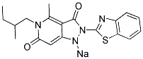 SODIUM 2-(1,3-BENZOTHIAZOL-2-YL)-4-METHYL-5-(2-METHYLBUTYL)-3-OXO-3,5-DIHYDRO-2H-PYRAZOLO[4,3-C]PYRIDIN-6-OLATE Struktur