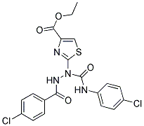 ETHYL 2-(2-(4-CHLOROBENZOYL)-1-{[(4-CHLOROPHENYL)AMINO]CARBONYL}HYDRAZINO)-1,3-THIAZOLE-4-CARBOXYLATE Struktur