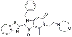 2-(BENZO[D]THIAZOL-2-YL)-1-BENZYL-4-METHYL-5-(2-MORPHOLINOETHYL)-1,2-DIHYDRO-5H-PYRAZOLO[4,3-C]PYRIDINE-3,6-DIONE Struktur