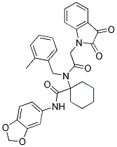 N-(BENZO[D][1,3]DIOXOL-5-YL)-1-(2-(2,3-DIOXOINDOLIN-1-YL)-N-(2-METHYLBENZYL)ACETAMIDO)CYCLOHEXANECARBOXAMIDE Struktur