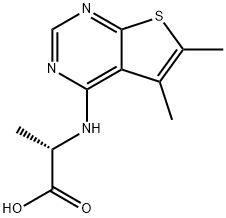 2-(5,6-DIMETHYL-THIENO[2,3-D]PYRIMIDIN-4-YLAMINO)-PROPIONIC ACID Struktur