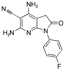 4,6-DIAMINO-1-(4-FLUORO-PHENYL)-2-OXO-2,3-DIHYDRO-1H-PYRROLO[2,3-B]PYRIDINE-5-CARBONITRILE Struktur