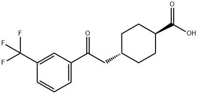 TRANS-4-[2-OXO-2-(3-TRIFLUOROMETHYLPHENYL)ETHYL]CYCLOHEXANE-1-CARBOXYLIC ACID Struktur