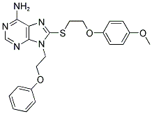 8-[2-(4-METHOXY-PHENOXY)-ETHYLSULFANYL]-9-(2-PHENOXY-ETHYL)-9H-PURIN-6-YLAMINE Struktur