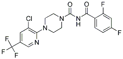 4-[3-CHLORO-5-(TRIFLUOROMETHYL)PYRIDIN-2-YL]-N-(2,4-DIFLUOROBENZOYL)PIPERAZINE-1-CARBOXAMIDE Struktur