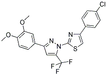 4-(4-CHLOROPHENYL)-2-[3-(3,4-DIMETHOXYPHENYL)-5-(TRIFLUOROMETHYL)-1H-PYRAZOL-1-YL]-1,3-THIAZOLE Struktur