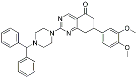 2-(4-BENZHYDRYLPIPERAZIN-1-YL)-7-(3,4-DIMETHOXYPHENYL)-7,8-DIHYDROQUINAZOLIN-5(6H)-ONE Struktur