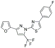 4-(4-FLUOROPHENYL)-2-[3-(2-FURYL)-5-(TRIFLUOROMETHYL)-1H-PYRAZOL-1-YL]-1,3-THIAZOLE Struktur