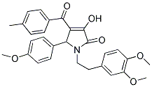 1-(3,4-DIMETHOXYPHENETHYL)-3-HYDROXY-5-(4-METHOXYPHENYL)-4-(4-METHYLBENZOYL)-1,5-DIHYDRO-2H-PYRROL-2-ONE Struktur