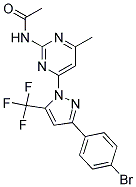 N-{4-[3-(4-BROMOPHENYL)-5-(TRIFLUOROMETHYL)-1H-PYRAZOL-1-YL]-6-METHYLPYRIMIDIN-2-YL}ACETAMIDE Struktur