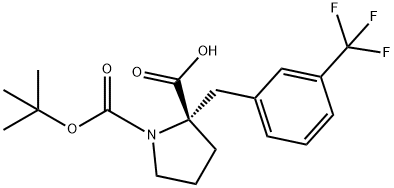 BOC-(S)-ALPHA-(3-TRIFLUOROMETHYL-BENZYL)-PROLINE Struktur