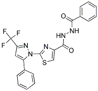 N'-BENZOYL-2-[5-PHENYL-3-(TRIFLUOROMETHYL)-1H-PYRAZOL-1-YL]-1,3-THIAZOLE-4-CARBOHYDRAZIDE Struktur