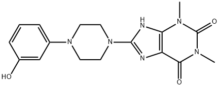 8-[4-(3-HYDROXYPHENYL)PIPERAZIN-1-YL]-1,3-DIMETHYL-3,7-DIHYDRO-1H-PURINE-2,6-DIONE Struktur