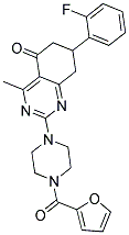 7-(2-FLUOROPHENYL)-2-[4-(2-FUROYL)-1-PIPERAZINYL]-4-METHYL-7,8-DIHYDRO-5(6H)-QUINAZOLINONE Struktur