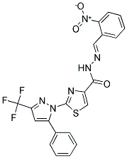 N'-[(1E)-(2-NITROPHENYL)METHYLENE]-2-[5-PHENYL-3-(TRIFLUOROMETHYL)-1H-PYRAZOL-1-YL]-1,3-THIAZOLE-4-CARBOHYDRAZIDE Struktur