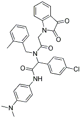 2-(4-CHLOROPHENYL)-N-(4-(DIMETHYLAMINO)PHENYL)-2-(2-(2,3-DIOXOINDOLIN-1-YL)-N-(2-METHYLBENZYL)ACETAMIDO)ACETAMIDE Struktur