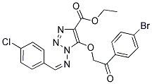 ETHYL 5-[2-(4-BROMOPHENYL)-2-OXOETHOXY]-1-{[(1Z)-(4-CHLOROPHENYL)METHYLENE]AMINO}-1H-1,2,3-TRIAZOLE-4-CARBOXYLATE Struktur