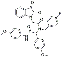 2-(2,3-DIOXOINDOLIN-1-YL)-N-(4-FLUOROBENZYL)-N-(1-(4-METHOXYPHENYL)-2-(4-METHOXYPHENYLAMINO)-2-OXOETHYL)ACETAMIDE Struktur